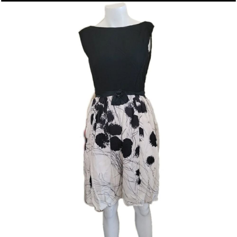 Vintage Joseph Magnin floral shadows a line dress 50s 60s poor condition knee le